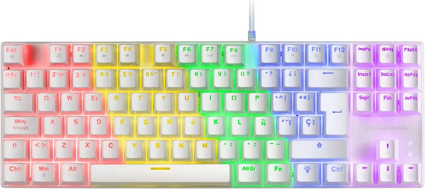 Mars Gaming MK80 Blanc FRGB Blue Switch - vue 1