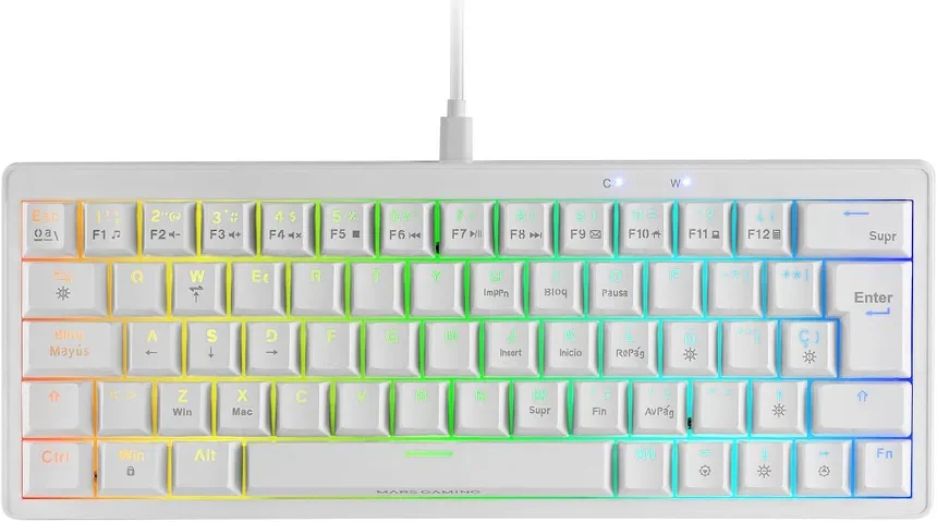 Mars Gaming MKMINIPRO 60% Switch Marron Blanc - vue 1
