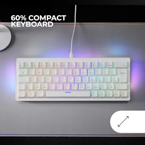 Mars Gaming MKMINIPRO Blanc 60% Hot-Swap RGB - vue 2