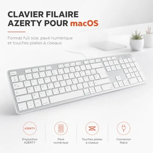 Mobility Lab Design Touch ML300368 AZERTY Mac Filaire - vue 2