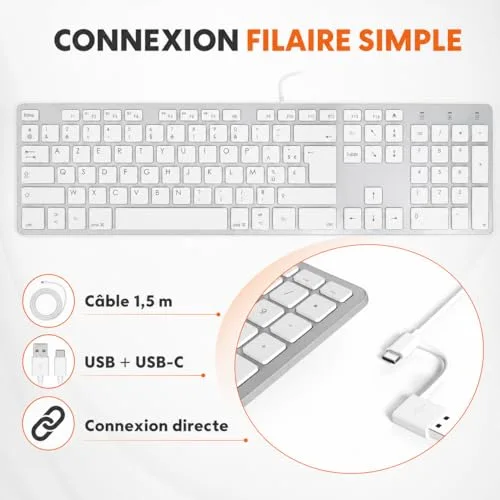 Mobility Lab Design Touch ML300368 AZERTY Mac Filaire - vue 8