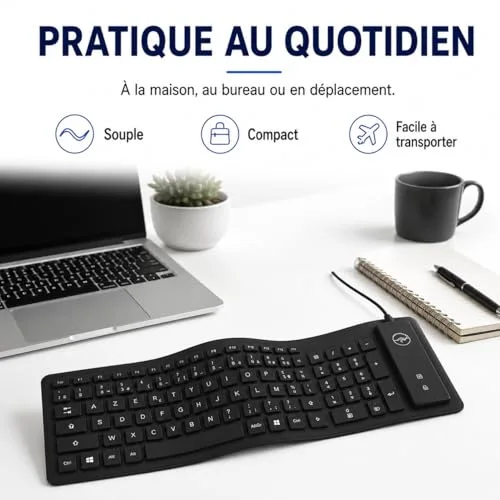Mobility Lab ML300559 Clavier Flexible USB AZERTY Étanche - vue 7