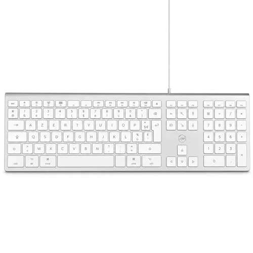 Mobility Lab ML304304 Clavier Design Touch Filaire AZERTY Blanc et argenté