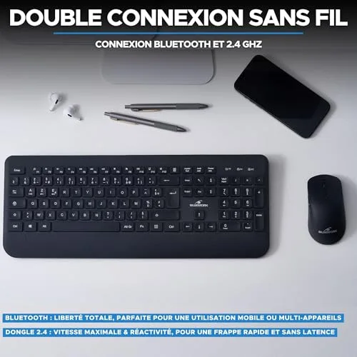 Bluestork Pack MEDIA OFFICE FR Clavier Souris Sans Fil AZERTY - vue 2