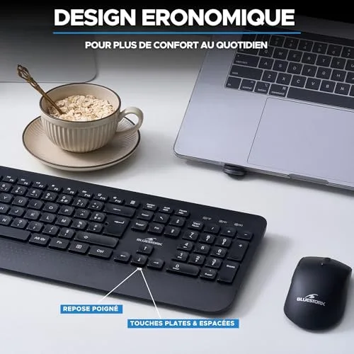 Bluestork Pack MEDIA OFFICE FR Clavier Souris Sans Fil AZERTY - vue 3