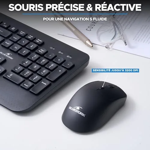 Bluestork Pack MEDIA OFFICE FR Clavier Souris Sans Fil AZERTY - vue 4