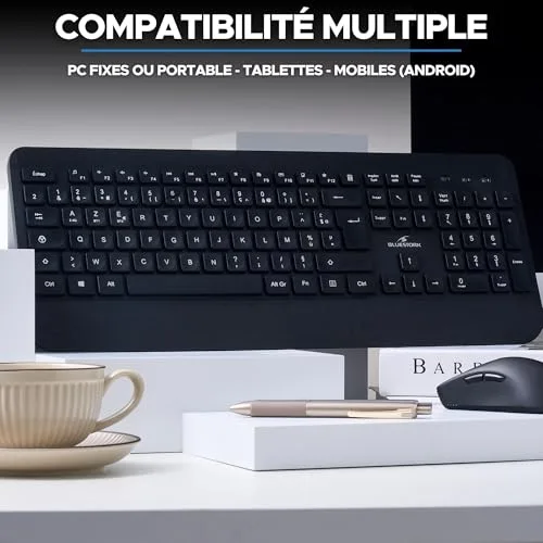 Bluestork Pack MEDIA OFFICE FR Clavier Souris Sans Fil AZERTY - vue 7