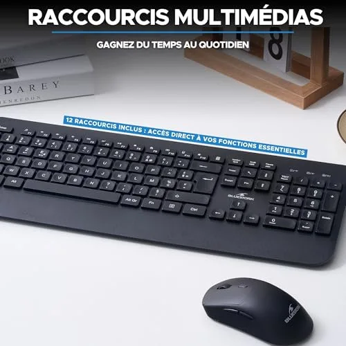 Bluestork Pack MEDIA OFFICE FR Clavier Souris Sans Fil AZERTY - vue 8