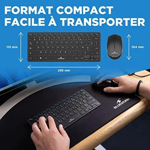 Bluestork Pack Mini V2 Clavier Souris Sans Fil AZERTY - vue 6