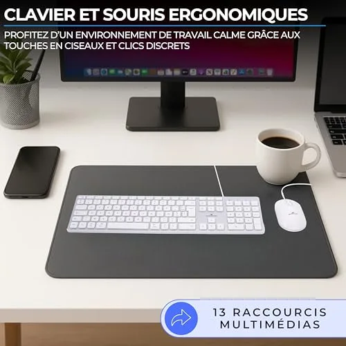 Bluestork KB Mac Filaire Blanc AZERTY Membrane Silencieuse - vue 4