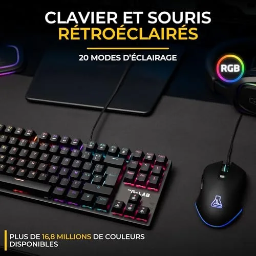 The G-Lab Combo Mercury EX TKL Switch Rouge RGB - vue 2