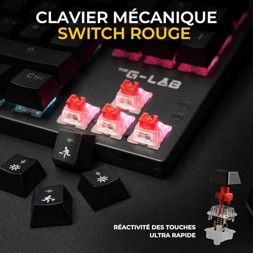 The G-Lab Combo Mercury EX TKL Switch Rouge RGB - vue 5