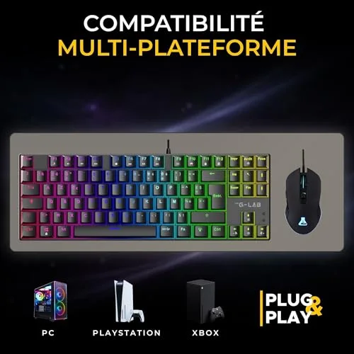 The G-Lab Combo Mercury EX TKL Switch Rouge RGB - vue 7