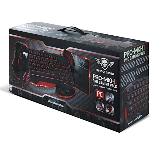 Pack de périphériques gaming - Spirit Of Gamer - Pro-MKH3 - Clavier AZERTY - Souris 3200 DPI - Casque avec micro - vue 5
