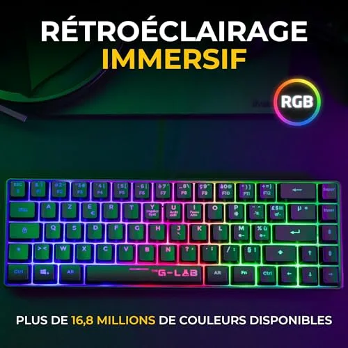 The G-Lab Combo Hydro BKG Pack Clavier Souris Membrane RGB - vue 3
