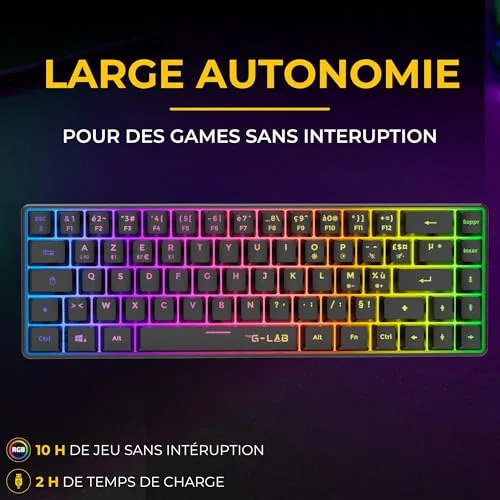 The G-Lab Combo Hydro BKG Pack Clavier Souris Membrane RGB - vue 5