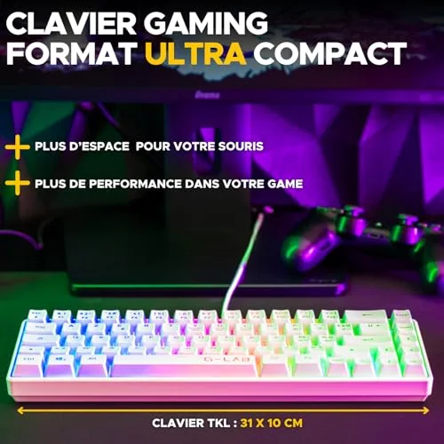 Pack Gamer 2 en 1 - THE G-LAB - COMBO HYDRO - Souris Filaire - Clavier Filaire - vue 2