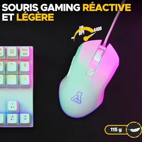 Pack Gamer 2 en 1 - THE G-LAB - COMBO HYDRO - Souris Filaire - Clavier Filaire - vue 3