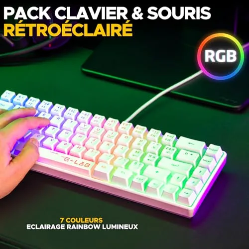 Pack Gamer 2 en 1 - THE G-LAB - COMBO HYDRO - Souris Filaire - Clavier Filaire - vue 5