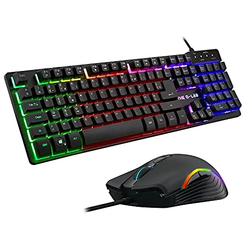 The G-LAB Combo KRYPTON Pack Clavier Souris Filaire RGB AZERTY