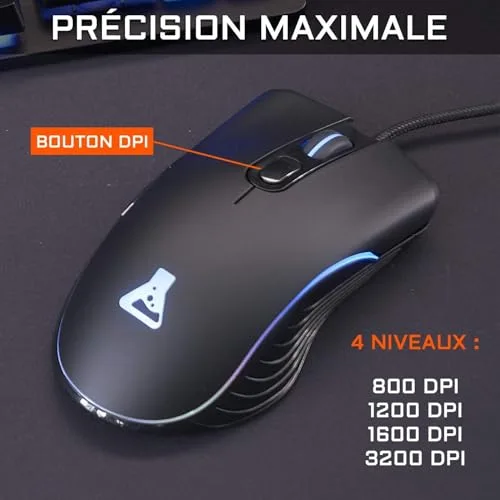The G-LAB Combo KRYPTON Pack Clavier Souris Filaire RGB AZERTY - vue 5