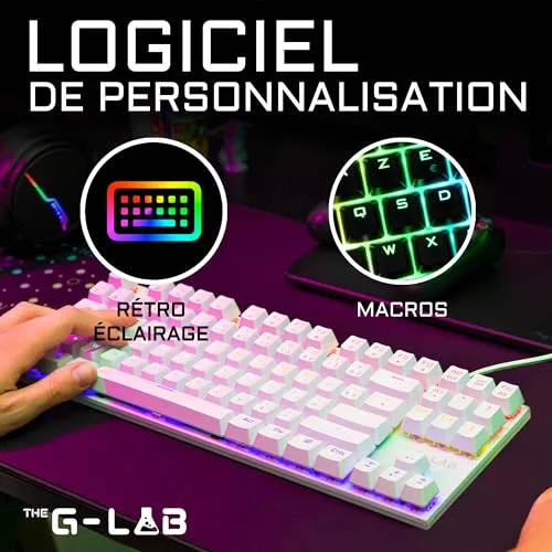 The G-Lab Combo Mercury TKL Clavier Mécanique Outemu Red RGB AZERTY - vue 4
