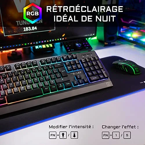 The G-Lab COMBO TUNGSTEN Clavier et Souris Sans Fil RGB 2.4 GHz - vue 3