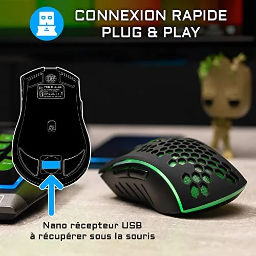 The G-Lab COMBO TUNGSTEN Clavier et Souris Sans Fil RGB 2.4 GHz - vue 4