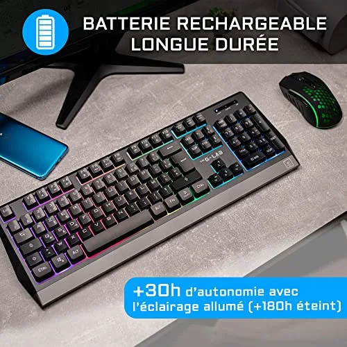 The G-Lab COMBO TUNGSTEN Clavier et Souris Sans Fil RGB 2.4 GHz - vue 5