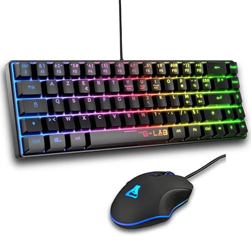 The G-Lab Combo Hydrogen BKG Pack Clavier Souris Filaire AZERTY Noir