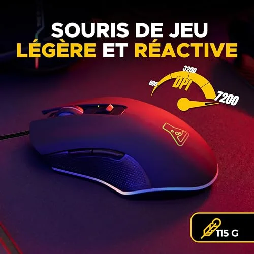 The G-Lab Combo Hydrogen BKG Pack Clavier Souris Filaire AZERTY Noir - vue 4