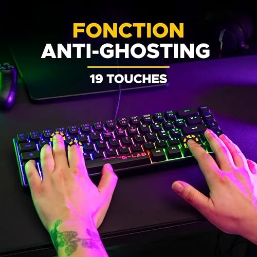 The G-Lab Combo Hydrogen BKG Pack Clavier Souris Filaire AZERTY Noir - vue 6