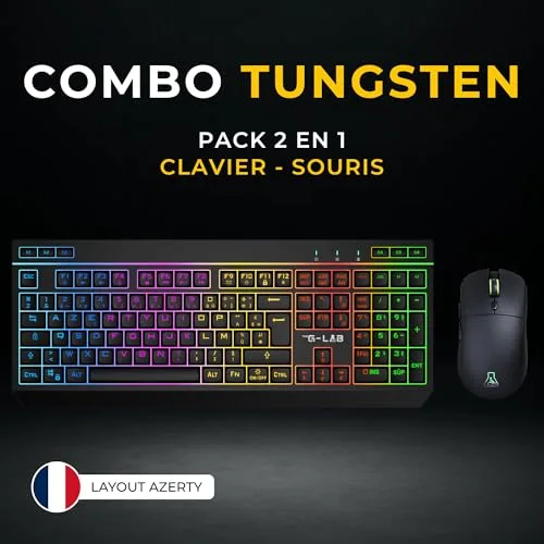 The G-Lab Combo Tungsten EX Clavier Souris Sans Fil RGB - vue 2