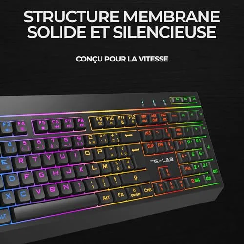 The G-Lab Combo Tungsten EX Clavier Souris Sans Fil RGB - vue 8