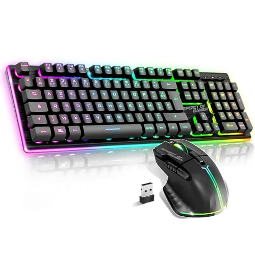 Spirit of Gamer Ultimate 600 Wireless Pack Clavier Souris AZERTY RGB