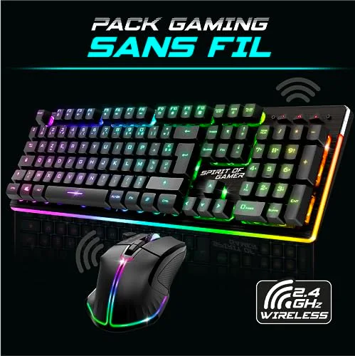 Spirit of Gamer Ultimate 600 Wireless Pack Clavier Souris AZERTY RGB - vue 2