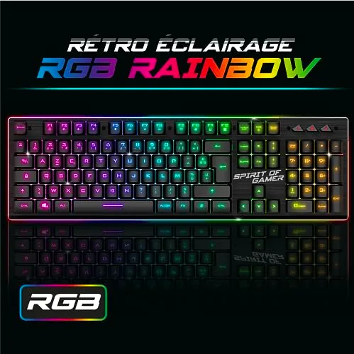 Spirit of Gamer Ultimate 600 Wireless Pack Clavier Souris AZERTY RGB - vue 3