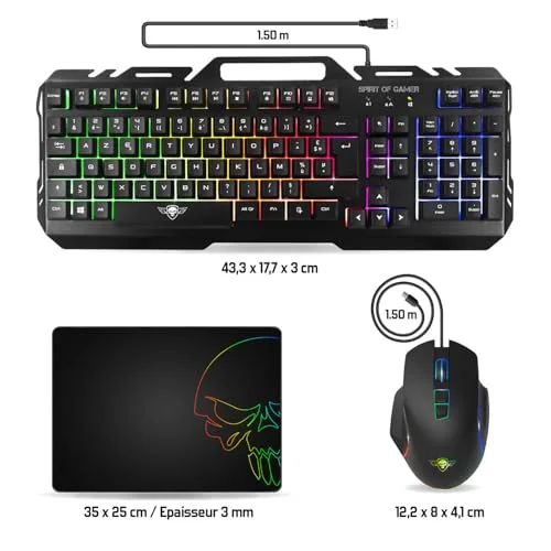 Spirit of Gamer PRO-MK5 Pack Gaming Clavier Semi-méca RGB + Souris 6400 DPI - vue 3