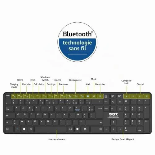 PORT Connect OFFICE PRO Clavier sans fil Bluetooth 5.2 AZERTY - vue 2