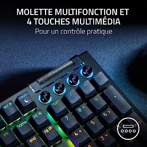 Razer BlackWidow V4 X Yellow FR - vue 7