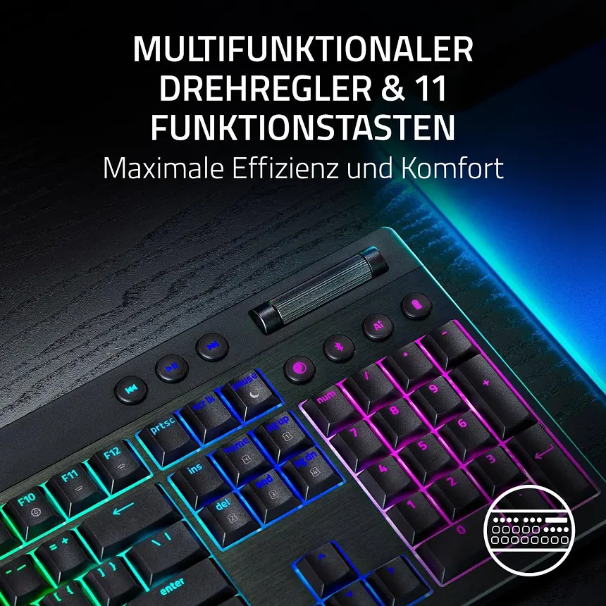 Razer BlackWidow V4 Low-Profile Hyperspeed RGB - vue 4