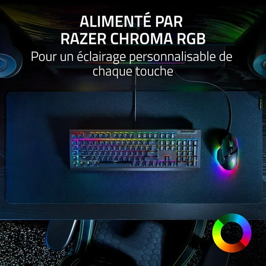 Razer BlackWidow V4 X Yellow Switch Noir - vue 2