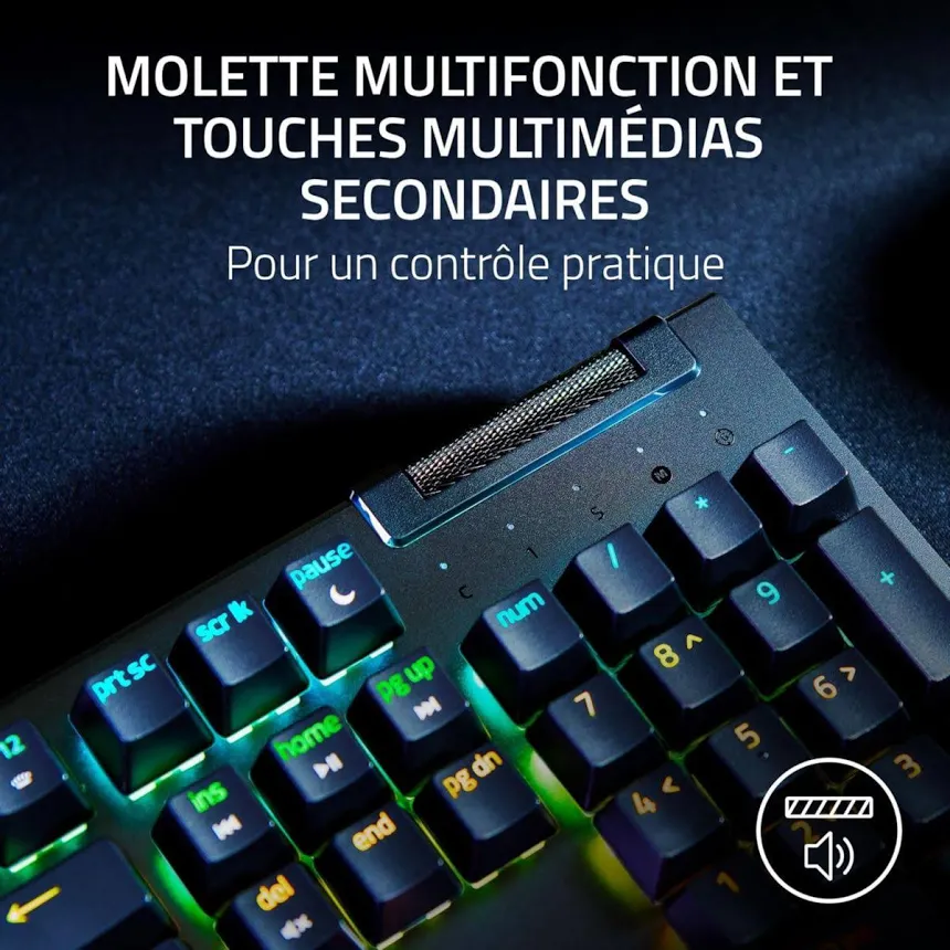 Razer BlackWidow V4 X Yellow Switch Noir - vue 4