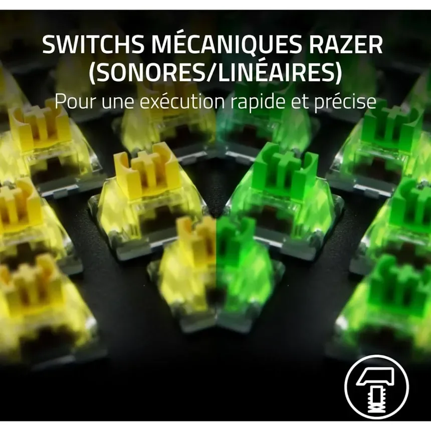 Razer BlackWidow V4 X Yellow Switch Noir - vue 5