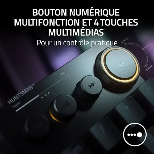 Razer Huntsman V2 Purple Switch clavier gaming optique AZERTY - vue 6