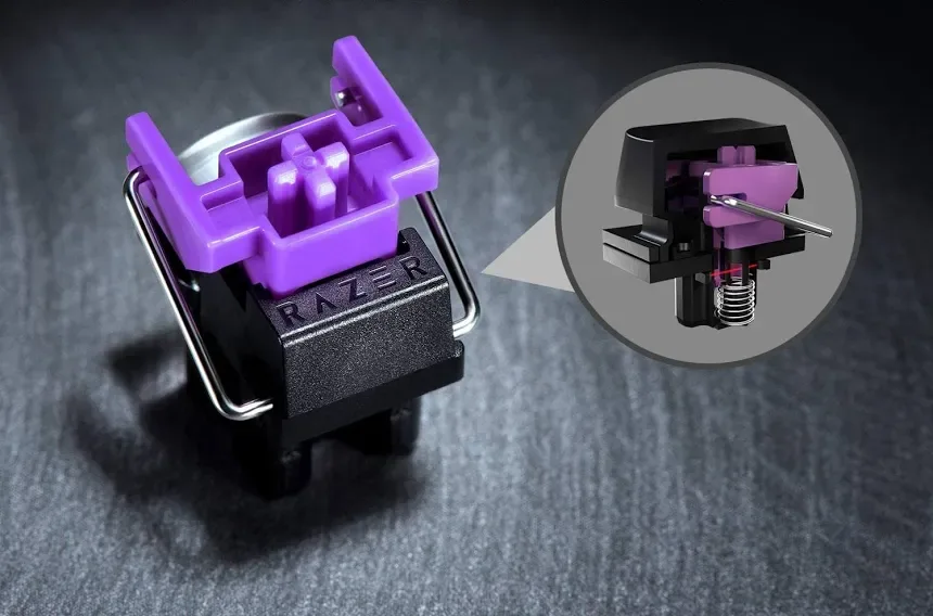 Razer Huntsman Mini 60% Purple - vue 5