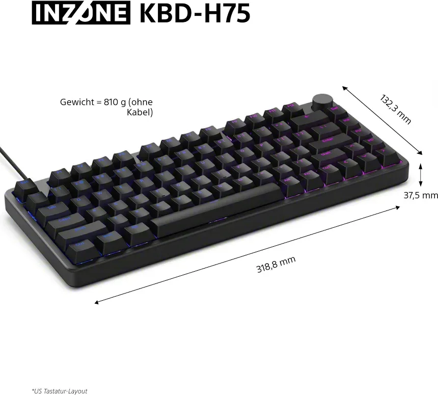 Sony INZONE KBD-H75 Noir - vue 3