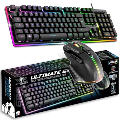 Spirit of Gamer Ultimate 600 Pack Clavier Souris Gaming Filaire RGB