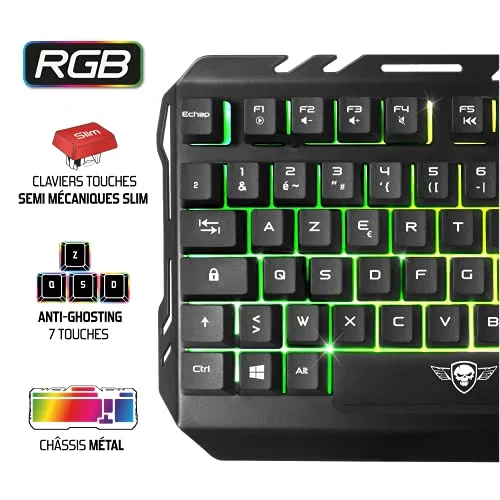 SPIRIT OF GAMER PRO-MK5 Pack Gaming 3 En 1 Clavier Membrane RGB AZERTY - vue 3