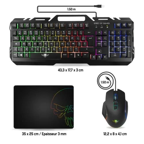 SPIRIT OF GAMER PRO-MK5 Pack Gaming 3 En 1 Clavier Membrane RGB AZERTY - vue 6